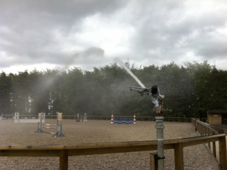 Dust suppression on a 80m x 50m competition arena